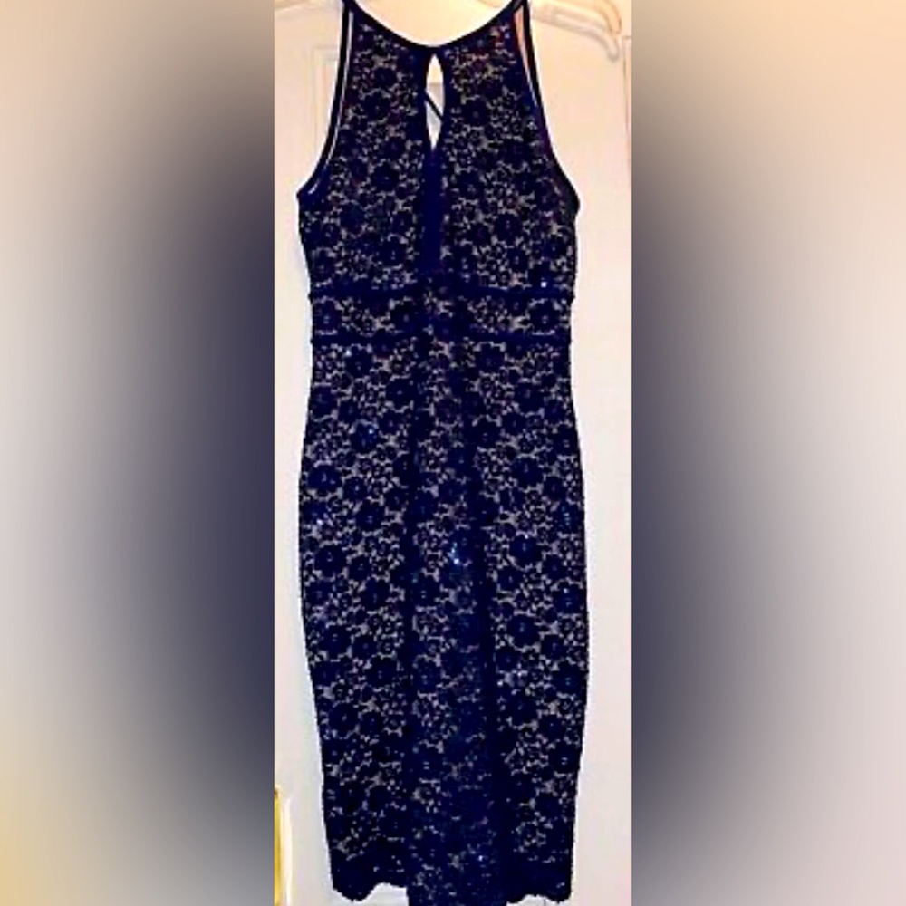 Navy Blue Lace And Sequin Cocktail Dress Size 12 From Dressbarn
